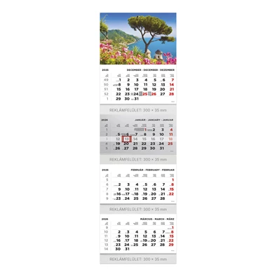 Kalendart 2026 T073 4 tömb Táj mintás speditőrnaptár