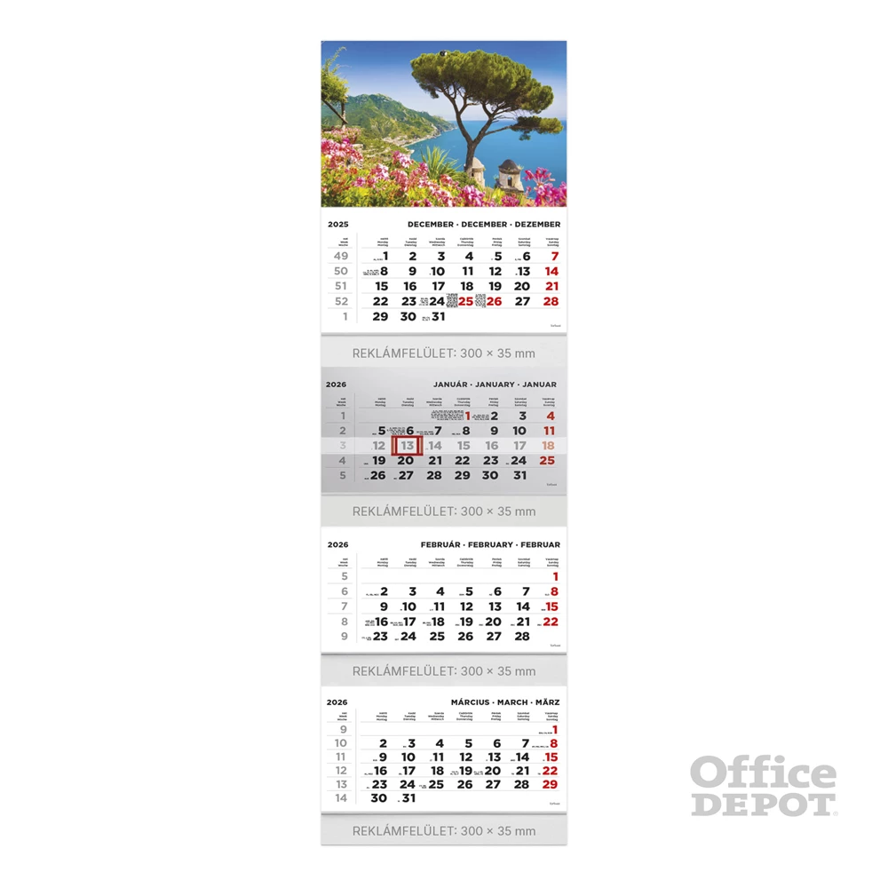 Kalendart 2026 T073 4 tömb Táj mintás speditőrnaptár