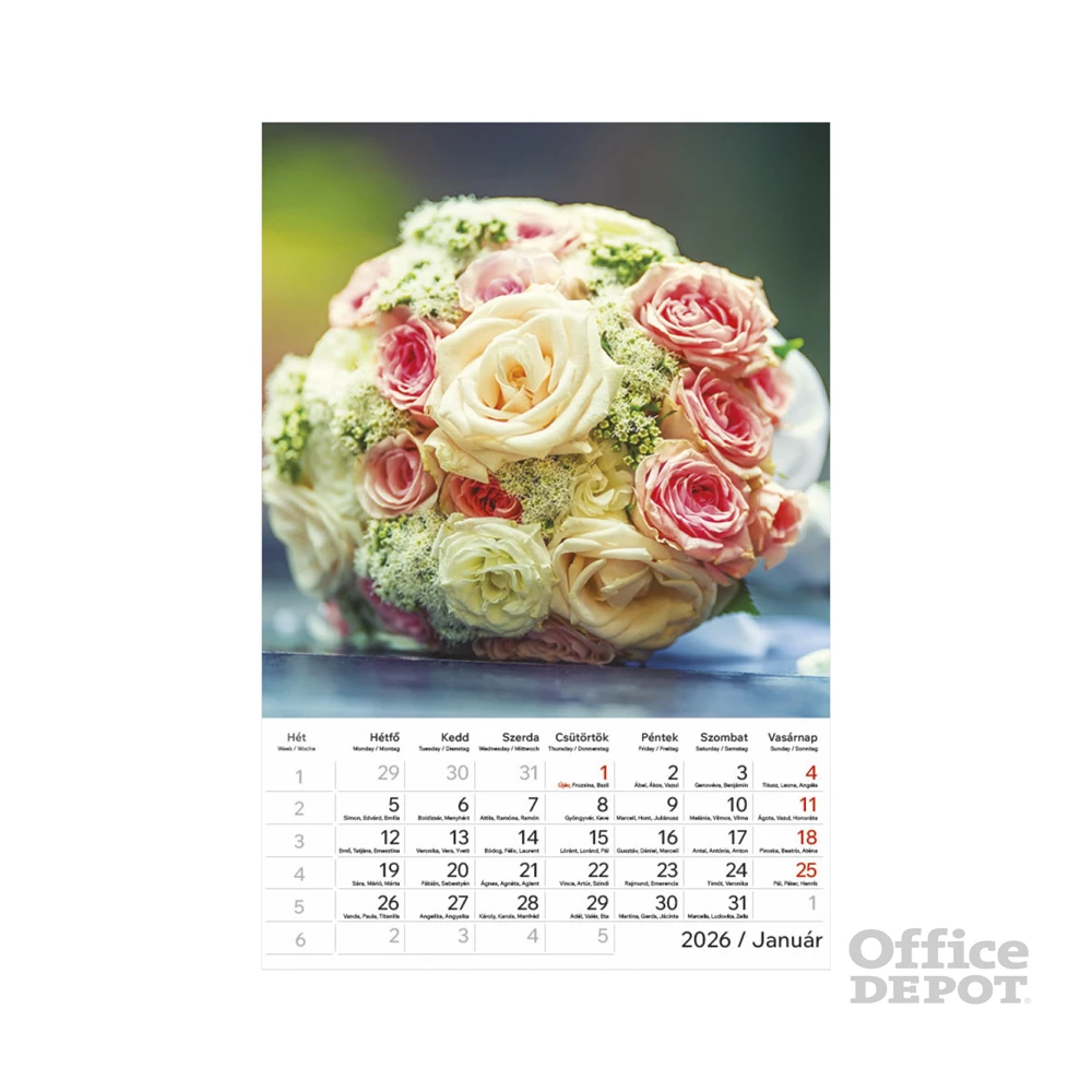 Kalendart 2026 T094 Virágcsokrok falinaptár