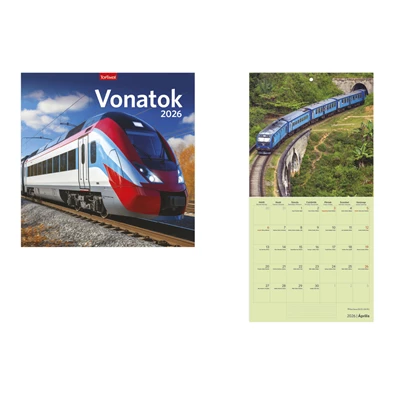 Kalendart 2026 T098 Vonatok falinaptár