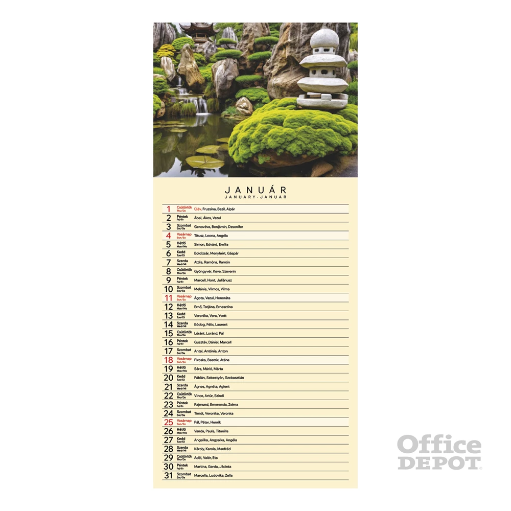 Kalendart 2026 T099 Gardens falinaptár