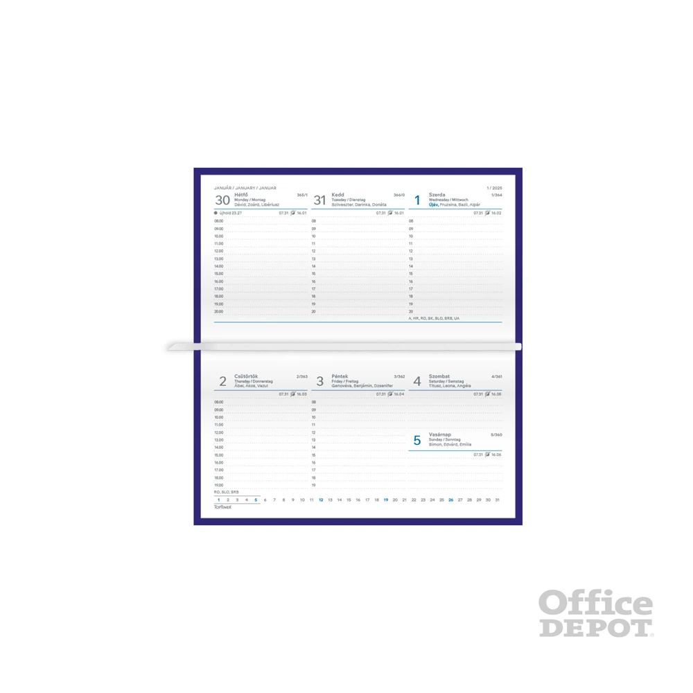 Kalendart Joy 2026 J030 Levelek heti beosztású fekvő zsebnaptár