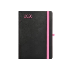Kalendart Nero 2026 N012 B6 heti beosztású fekete-pink határidőnapló