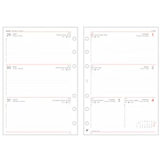 Kalendart Saturnus L311/F heti beosztású fehér gyűrűs betétlap csomag