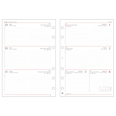 Kalendart Saturnus L311/F heti beosztású fehér gyűrűs betétlap csomag
