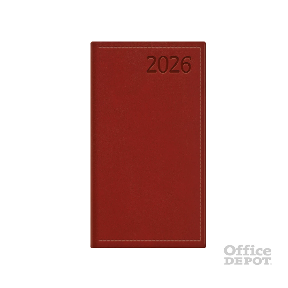 Kalendart Traditional 2026 T035 bordó heti beosztású álló zsebnaptár
