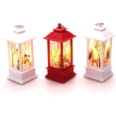 Karácsonyi Mikulás mintás 13x5,3x5,3cm LED-es piros lámpás