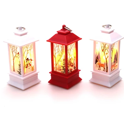 Karácsonyi Mikulás mintás 13x5,3x5,3cm LED-es piros lámpás