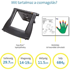 Kensington SmartFit® Easy Riser állítható magasságú notebook állvány Kensington SmartFit® Easy Riser állítható magasságú notebook állvány