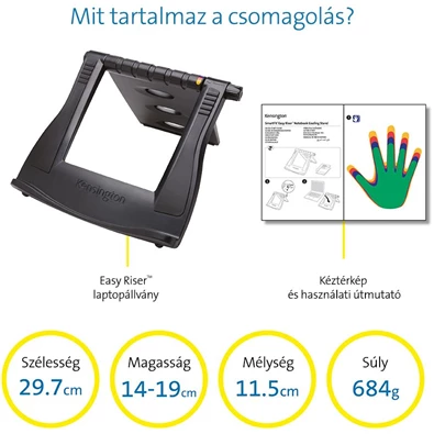 Kensington SmartFit® Easy Riser állítható magasságú notebook állvány Kensington SmartFit® Easy Riser állítható magasságú notebook állvány