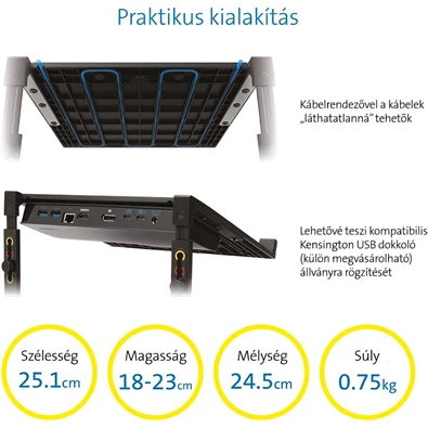 Kensington SmartFit® állítható magasságú notebook állvány Kensington SmartFit® állítható magasságú notebook állvány