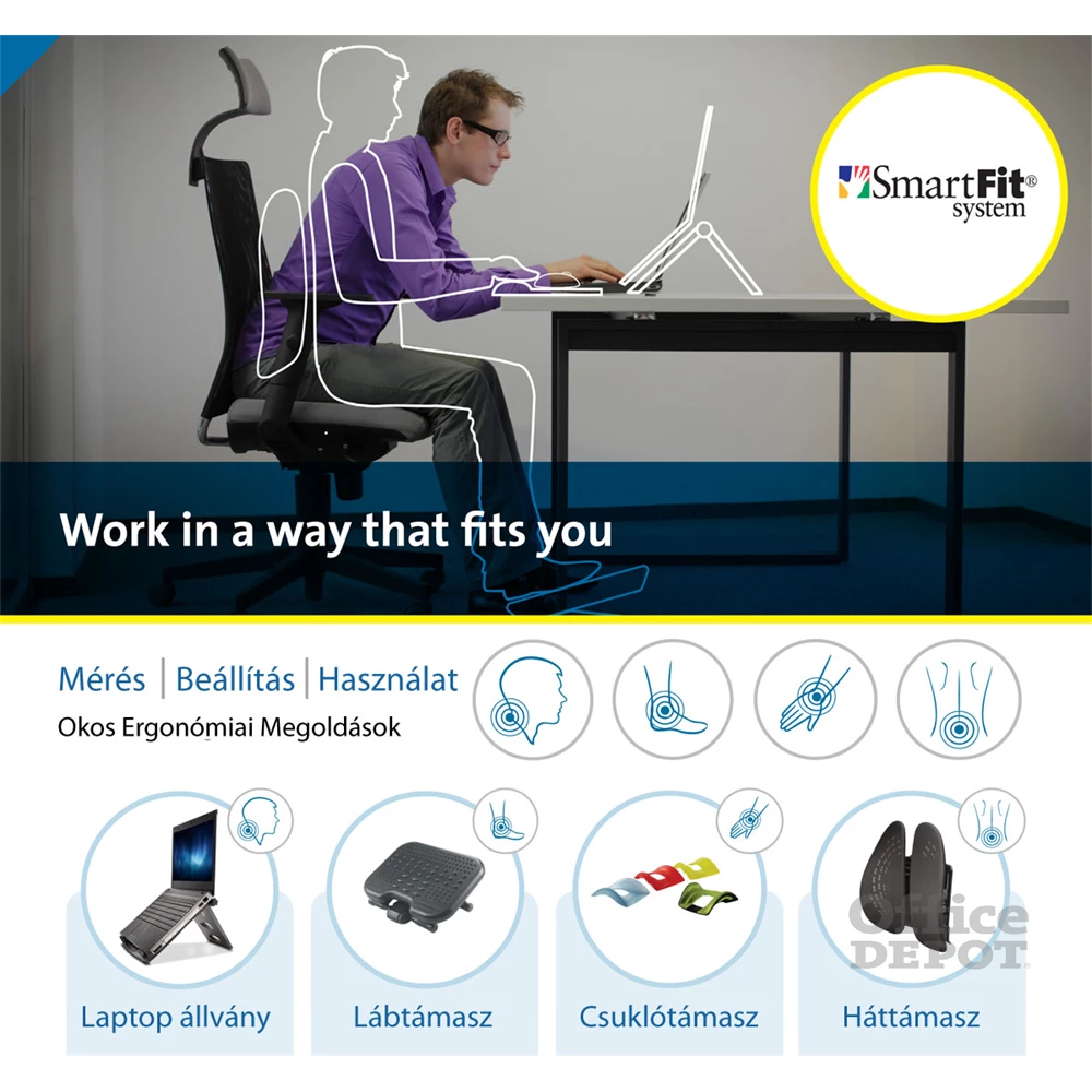 Kensington ACCO56146 SmartFit Solemate Plus dönthető lábtámasz