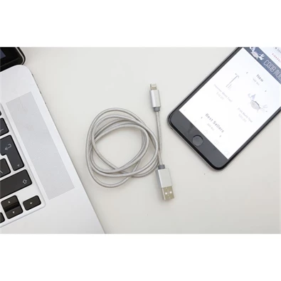 Kikkerland US142-SI-EU 1m-es ezüst Micro USB és iPhone kábel Kikkerland US142-SI-EU 1m-es ezüst Micro USB és iPhone kábel
