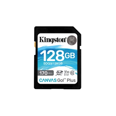 Kingston 128GB SD Canvas Go Plus (SDXC Class 10 UHS-I U3) (SDG3/128GB) memóriakártya Kingston 128GB SD Canvas Go Plus (SDXC Class 10 UHS-I U3) (SDG3/128GB) memóriakártya