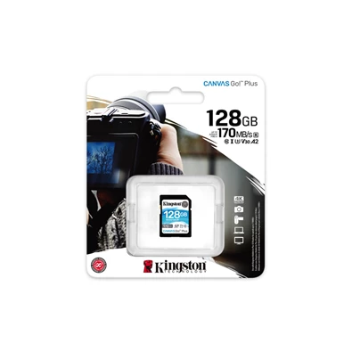 Kingston 128GB SD Canvas Go Plus (SDXC Class 10 UHS-I U3) (SDG3/128GB) memóriakártya Kingston 128GB SD Canvas Go Plus (SDXC Class 10 UHS-I U3) (SDG3/128GB) memóriakártya