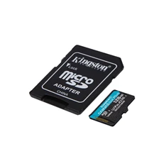 Kingston 128GB SD micro Canvas Go! Plus (SDXC Class 10 UHS-I U3) (SDCG3/128GB) memóriakártya adapterrel Kingston 128GB SD micro Canvas Go! Plus (SDXC Class 10 UHS-I U3) (SDCG3/128GB) memóriakártya adapterrel