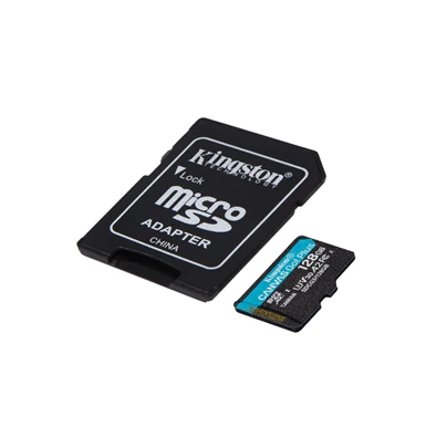 Kingston 128GB SD micro Canvas Go! Plus (SDXC Class 10 UHS-I U3) (SDCG3/128GB) memóriakártya adapterrel Kingston 128GB SD micro Canvas Go! Plus (SDXC Class 10 UHS-I U3) (SDCG3/128GB) memóriakártya adapterrel