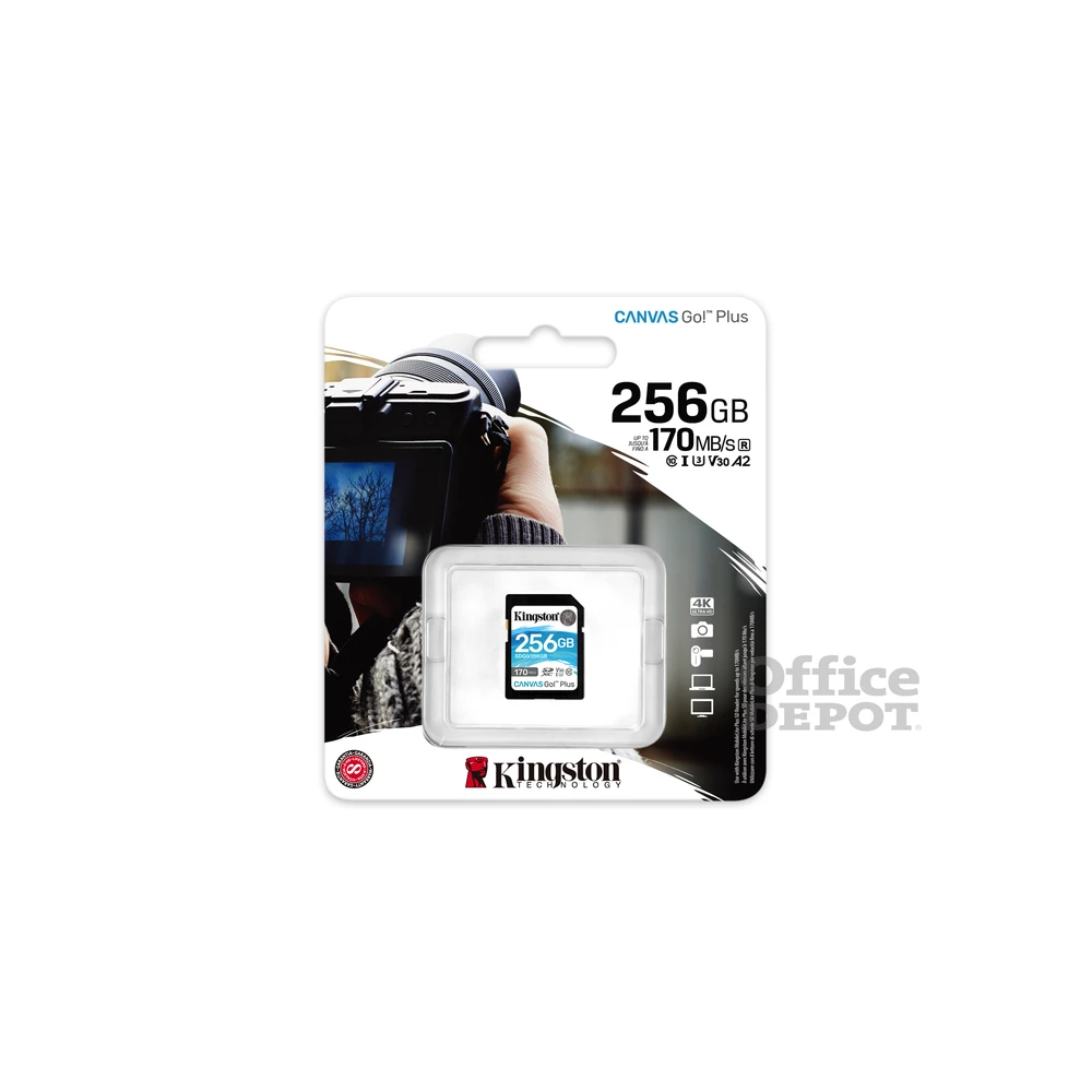 Kingston 256GB SD Canvas Go Plus (SDXC Class 10 UHS-I U3) (SDG3/256GB) memóriakártya