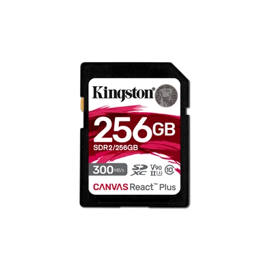 Kingston 256GB SD Canvas React Plus (SDXC Class 10 UHS-II U3) (SDR2/256GB) memóriakártya Kingston 256GB SD Canvas React Plus (SDXC Class 10 UHS-II U3) (SDR2/256GB) memóriakártya