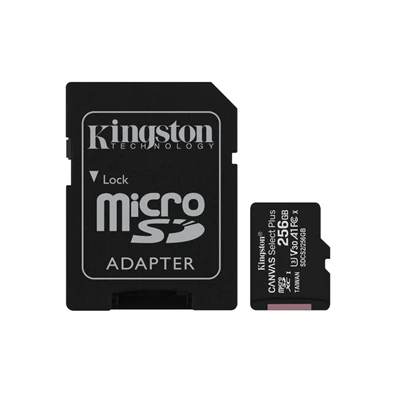 Kingston 256GB SD micro Canvas Select Plus (SDXC Class 10 A1) (SDCS2/256GB) memóriakártya adapterrel Kingston 256GB SD micro Canvas Select Plus (SDXC Class 10 A1) (SDCS2/256GB) memóriakártya adapterrel