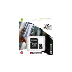 Kingston 32GB SD micro Canvas Select Plus (SDHC Class 10 A1) (SDCS2/32GB) memóriakártya adapterrel Kingston 32GB SD micro Canvas Select Plus (SDHC Class 10 A1) (SDCS2/32GB) memóriakártya adapterrel