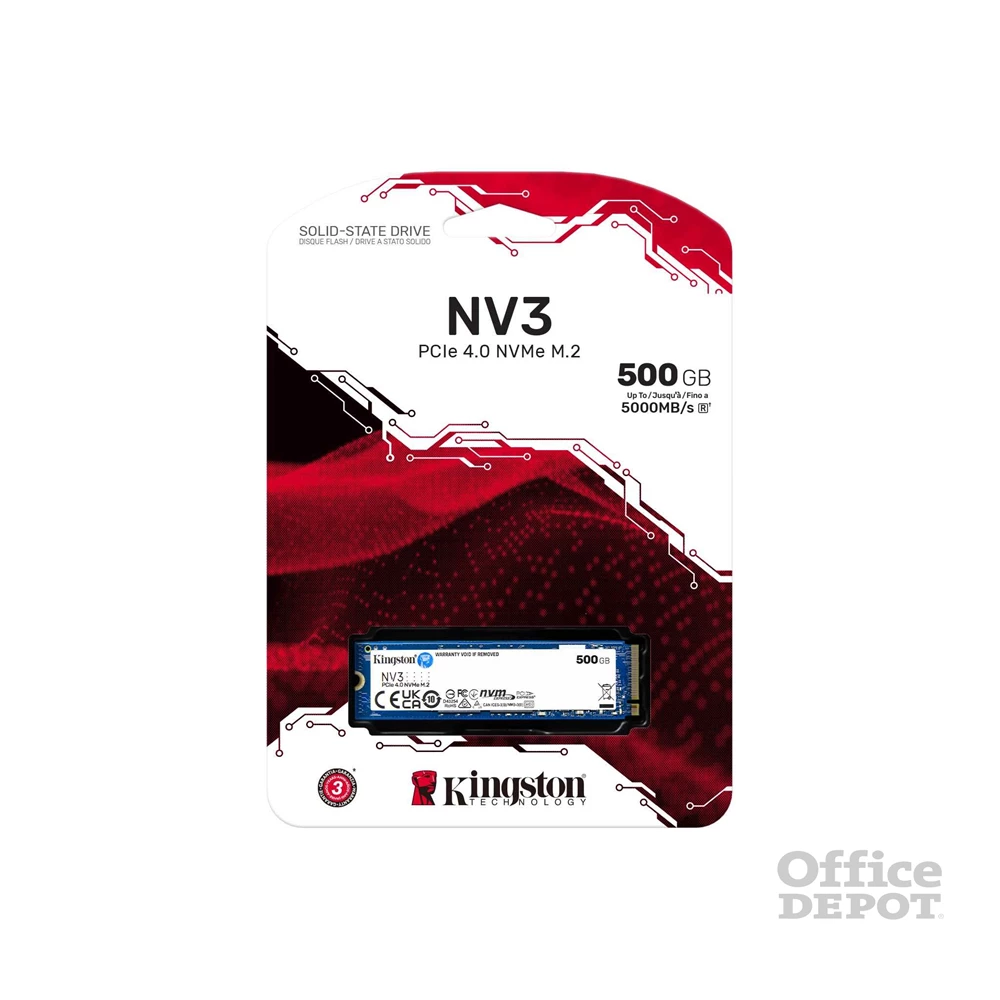 Kingston 500GB M.2 NVMe 2280 PCIe 4.0 NV3 (SNV3S/500G) SSD