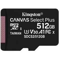 Kingston 512GB SD micro Canvas Select Plus (SDXC Class 10 A1) (SDCS2/512GBSP) memóriakártya Kingston 512GB SD micro Canvas Select Plus (SDXC Class 10 A1) (SDCS2/512GBSP) memóriakártya
