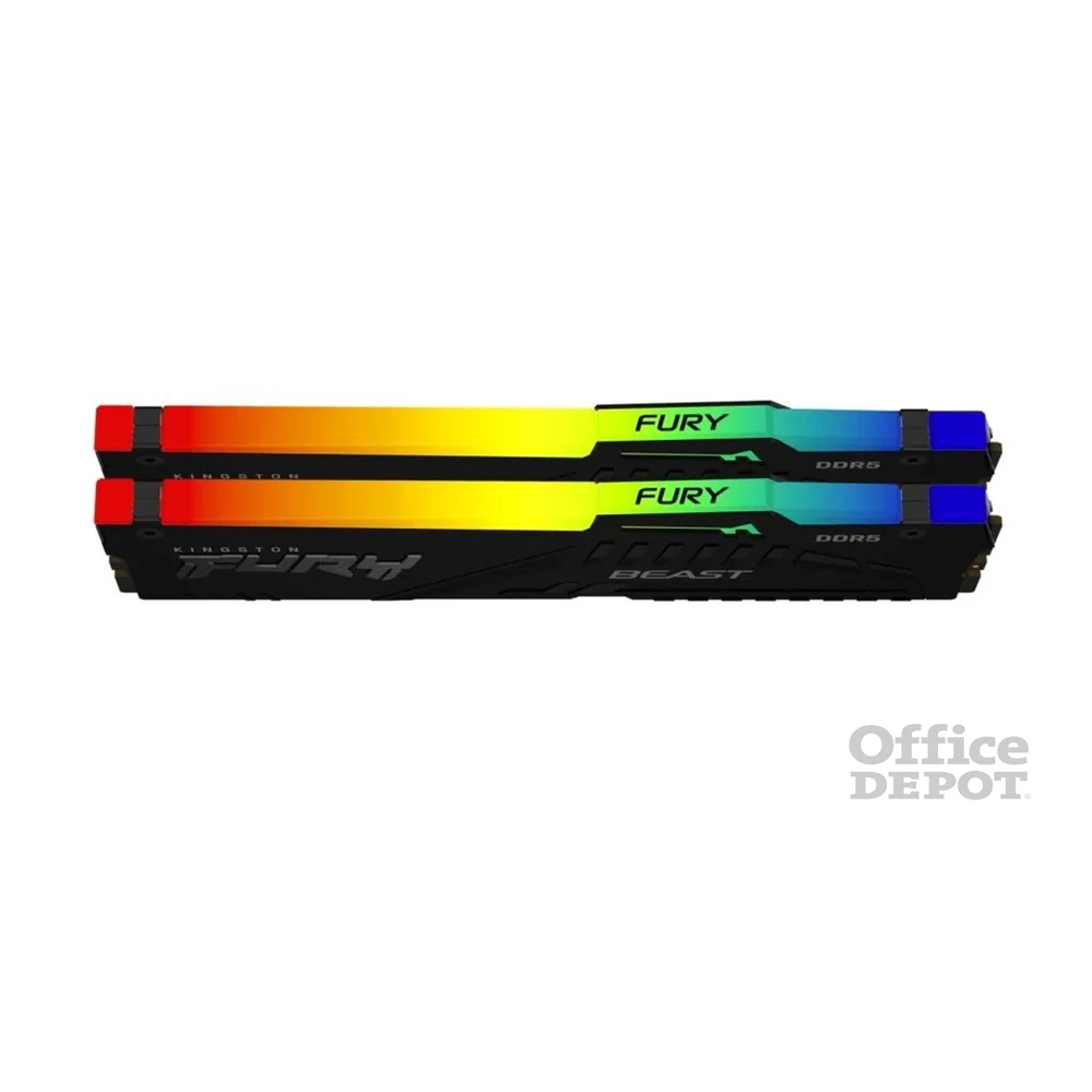 Kingston 64GB 6000MHz DDR-5 Fury Beast RGB EXPO (Kit! 2db 32GB) (KF560C30BBEAK2-64) memória
