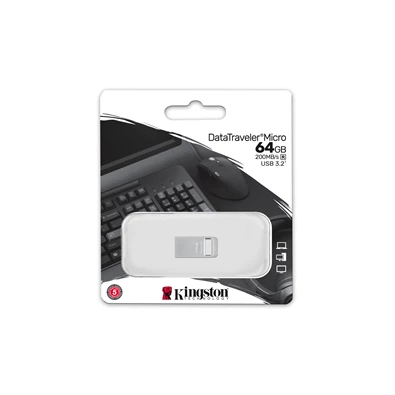 Kingston 64GB DataTraveler Micro USB3.2 A Ezüst (DTMC3G2/64GB) Flash Drive Kingston 64GB DataTraveler Micro USB3.2 A Ezüst (DTMC3G2/64GB) Flash Drive