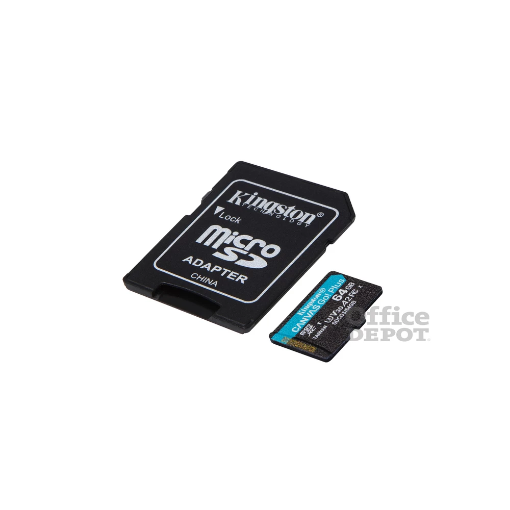 Kingston 64GB SD micro Canvas Go! Plus (SDXC Class 10  UHS-I U3) (SDCG3/64GB) memóriakártya adapterrel
