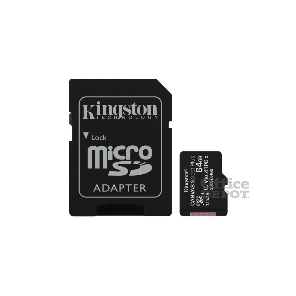 Kingston 64GB SD micro Canvas Select Plus (SDXC Class 10 A1) (SDCS2/64GB) memóriakártya adapterrel Kingston 64GB SD micro Canvas Select Plus (SDXC Class 10 A1) (SDCS2/64GB) memóriakártya adapterrel
