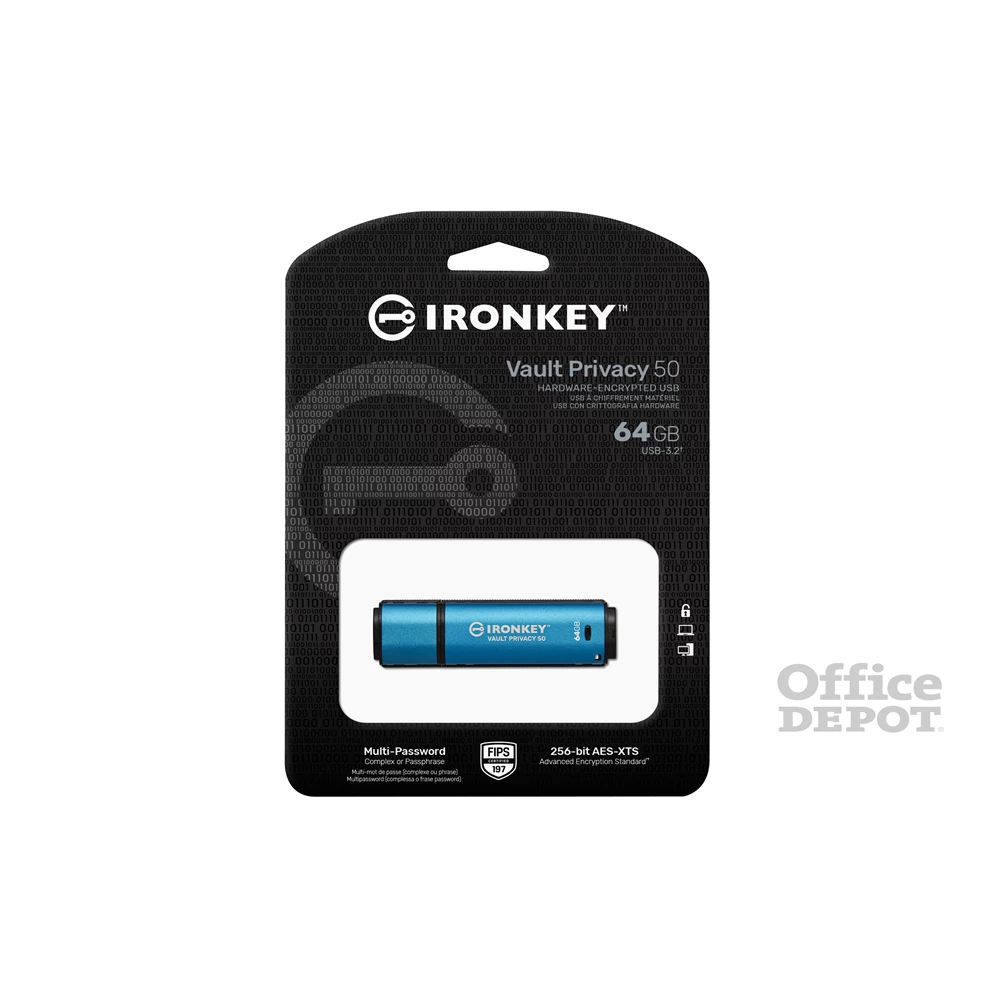Kingston 64GB USB3.2 IronKey Vault Privacy 50 (IKVP50/64GB) Flash Drive