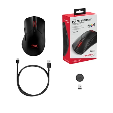 Kingston HyperX Pulsefire Dart vezeték nélküli fekete gamer egér Kingston HyperX Pulsefire Dart vezeték nélküli fekete gamer egér