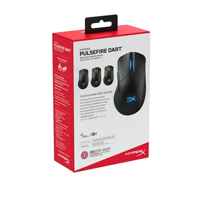 Kingston HyperX Pulsefire Dart vezeték nélküli fekete gamer egér Kingston HyperX Pulsefire Dart vezeték nélküli fekete gamer egér