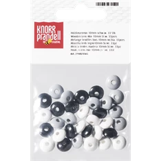 Knorr Prandell ovális 33 darabos fekete-fehér fa gyöngy csomag