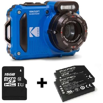 Kodak Pixpro WPZ2 vízálló/porálló/ütésálló digitális kék fényképezőgép + 16Gb microSd + akkumulátor Kodak Pixpro WPZ2 vízálló/porálló/ütésálló digitális kék fényképezőgép + 16Gb microSd + akkumulátor
