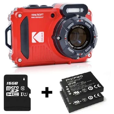 Kodak Pixpro WPZ2 vízálló/porálló/ütésálló digitális piros fényképezőgép + 16Gb microSd + akkumulátor Kodak Pixpro WPZ2 vízálló/porálló/ütésálló digitális piros fényképezőgép + 16Gb microSd + akkumulátor