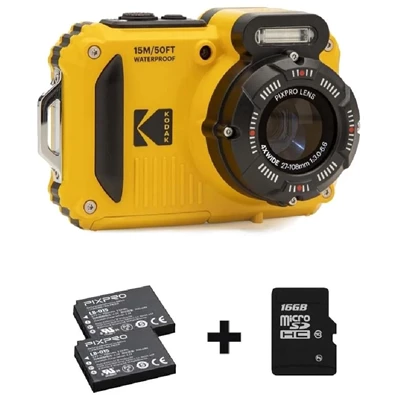 Kodak Pixpro WPZ2 vízálló/porálló/ütésálló digitális sárga fényképezőgép + 16Gb microSd + akkumulátor Kodak Pixpro WPZ2 vízálló/porálló/ütésálló digitális sárga fényképezőgép + 16Gb microSd + akkumulátor