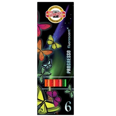 Koh-I-Noor 8741 Progresso Neon henger alakú 6db-os színesceruza készlet