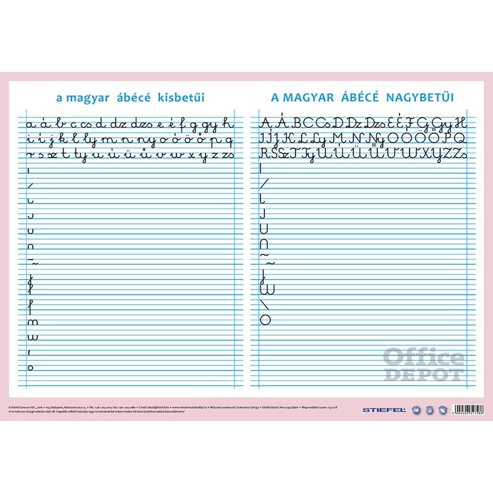 Könyöklő A magyar ábécé betűi/ munkaoldallal A3 alátét duo