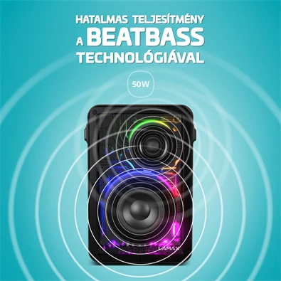 LAMAX CyberWave1 50W party hangszóró BeatBass® technológiával LAMAX CyberWave1 50W party hangszóró BeatBass® technológiával