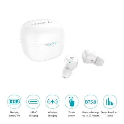 LAMAX Dots2 Touch TWS bluetooth fehér fülhallgató LAMAX Dots2 Touch TWS bluetooth fehér fülhallgató