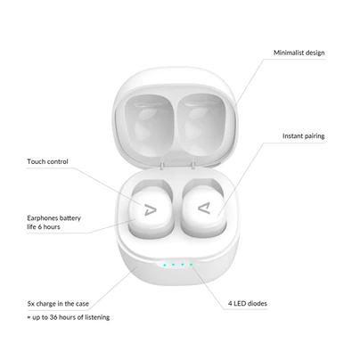 LAMAX Dots2 Touch TWS bluetooth fehér fülhallgató LAMAX Dots2 Touch TWS bluetooth fehér fülhallgató