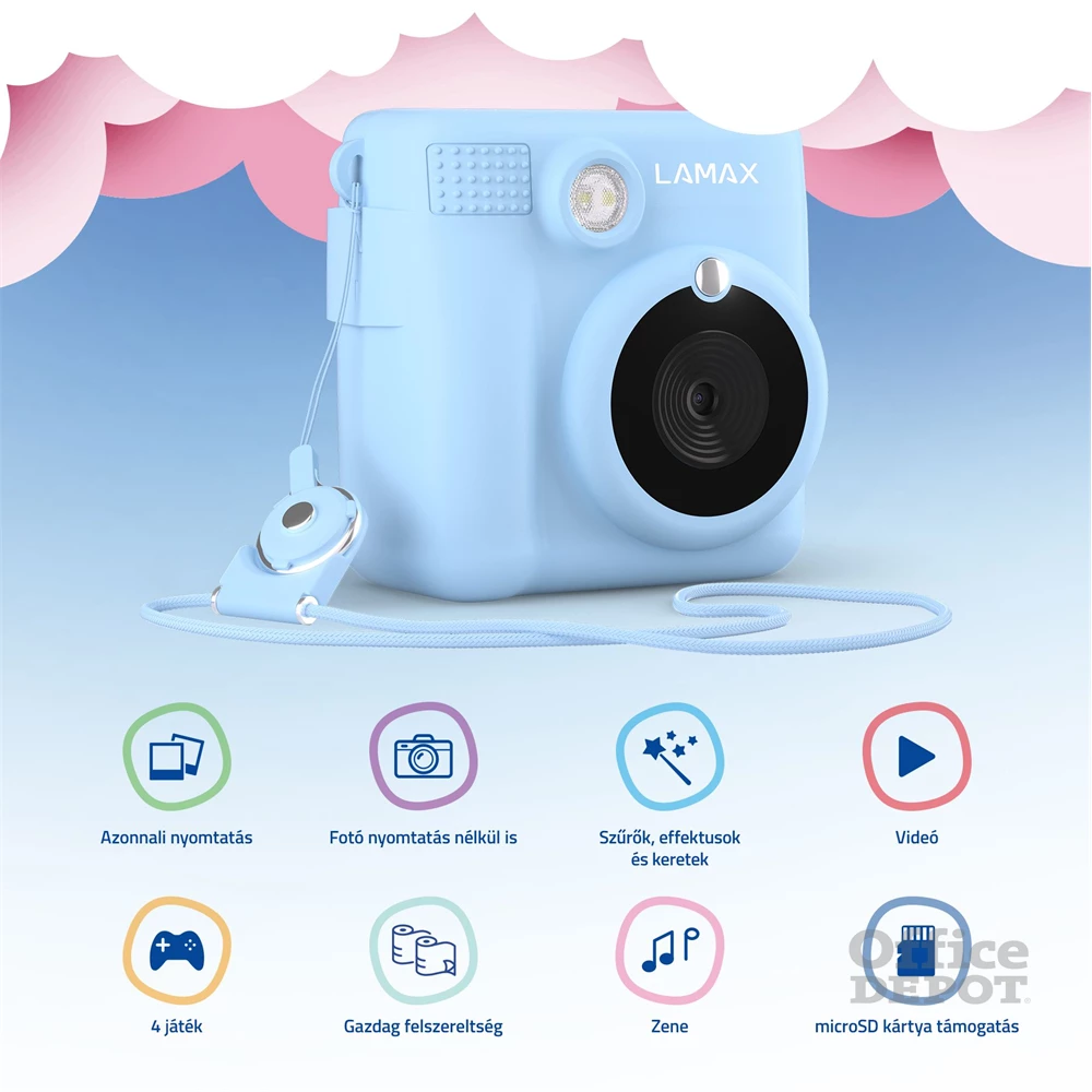LAMAX InstaKid1 Blue Instant hőpapíros fényképezőgép