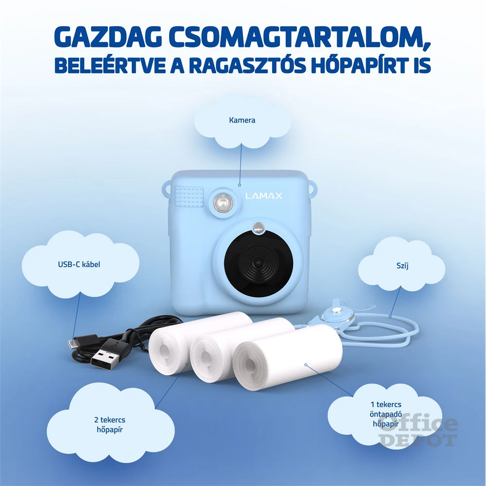 LAMAX InstaKid1 Blue Instant hőpapíros fényképezőgép