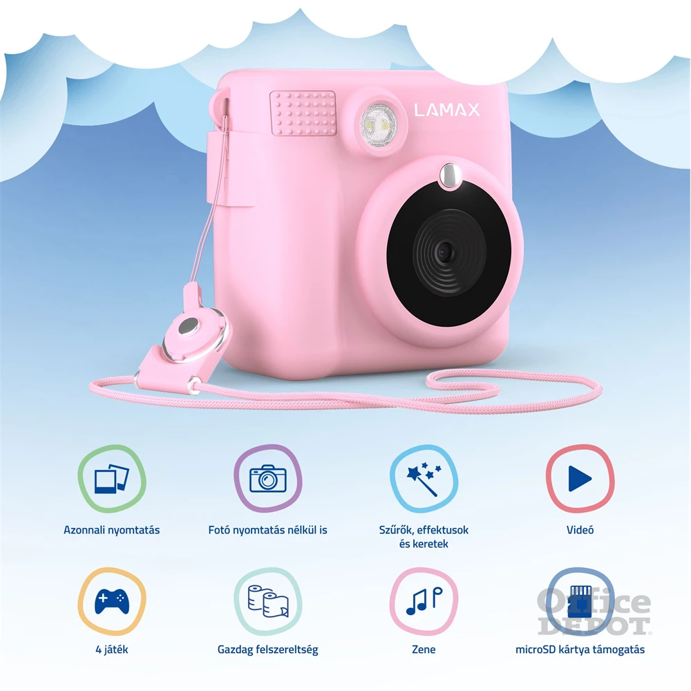 LAMAX InstaKid1 Pink Instant hőpapíros fényképezőgép