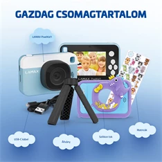 LAMAX PixelKid1 Blue Full HD 8MP kék gyerek fényképezőgép és kamera LAMAX PixelKid1 Blue Full HD 8MP kék gyerek fényképezőgép és kamera
