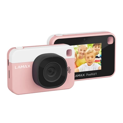 LAMAX PixelKid1 Pink Full HD 8MP rózsazsín gyerek fényképezőgép és kamera LAMAX PixelKid1 Pink Full HD 8MP rózsazsín gyerek fényképezőgép és kamera