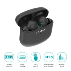 LAMAX Trims1 TWS bluetooth fekete fülhallgató LAMAX Trims1 TWS bluetooth fekete fülhallgató