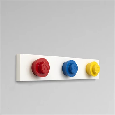 LEGO Fali akasztóállvány, piros, kék, sárga LEGO Fali akasztóállvány, piros, kék, sárga